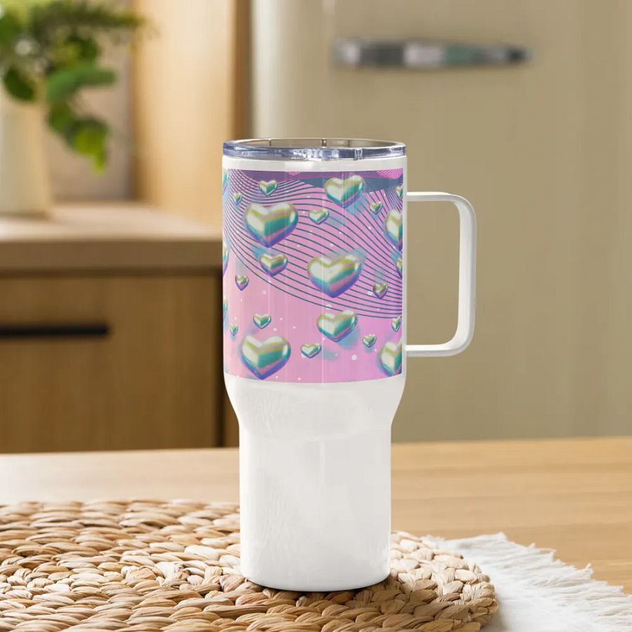 Iridescent Heart Travel Mug for the feminine lady product image (11)