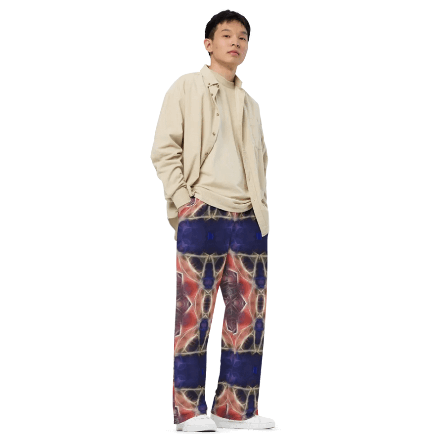 Peachy and Yellow Kaleidoscope Wideleg Pants product image (8)