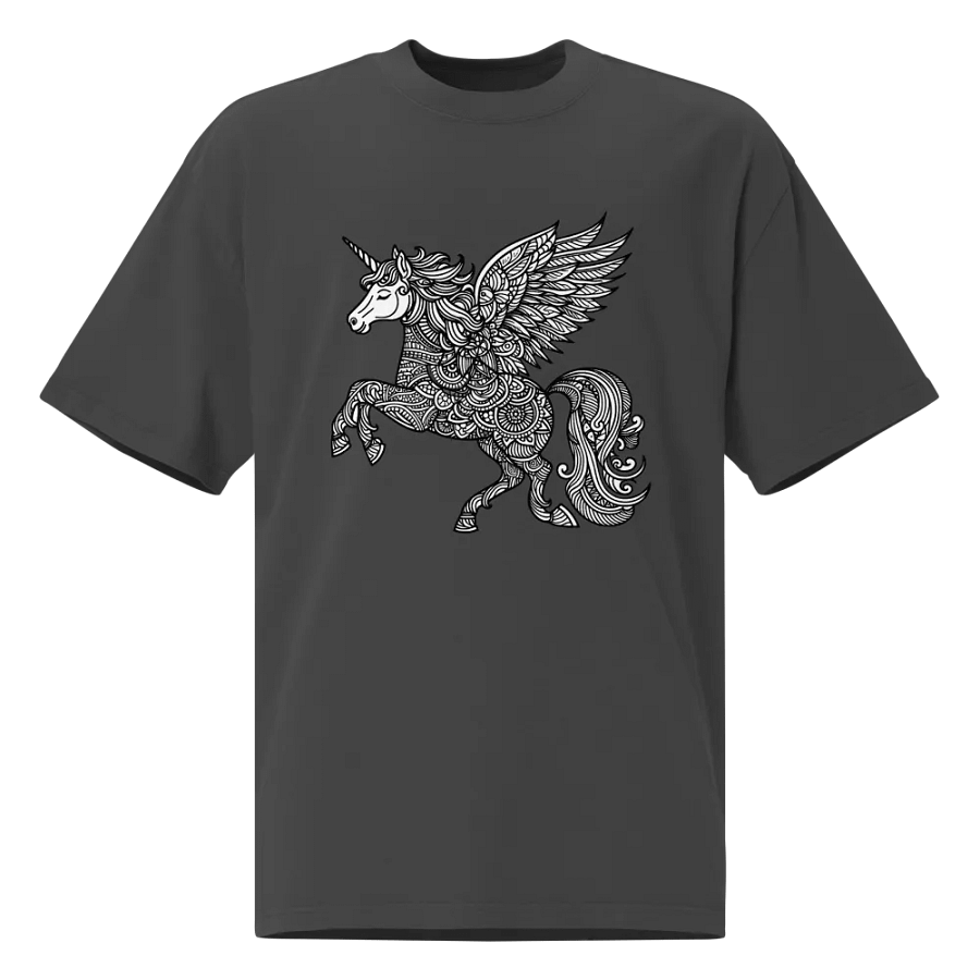 Elegant Women's dark grey T-Shirt with Young Unicorn Design – Magical and Stylish product image (1)