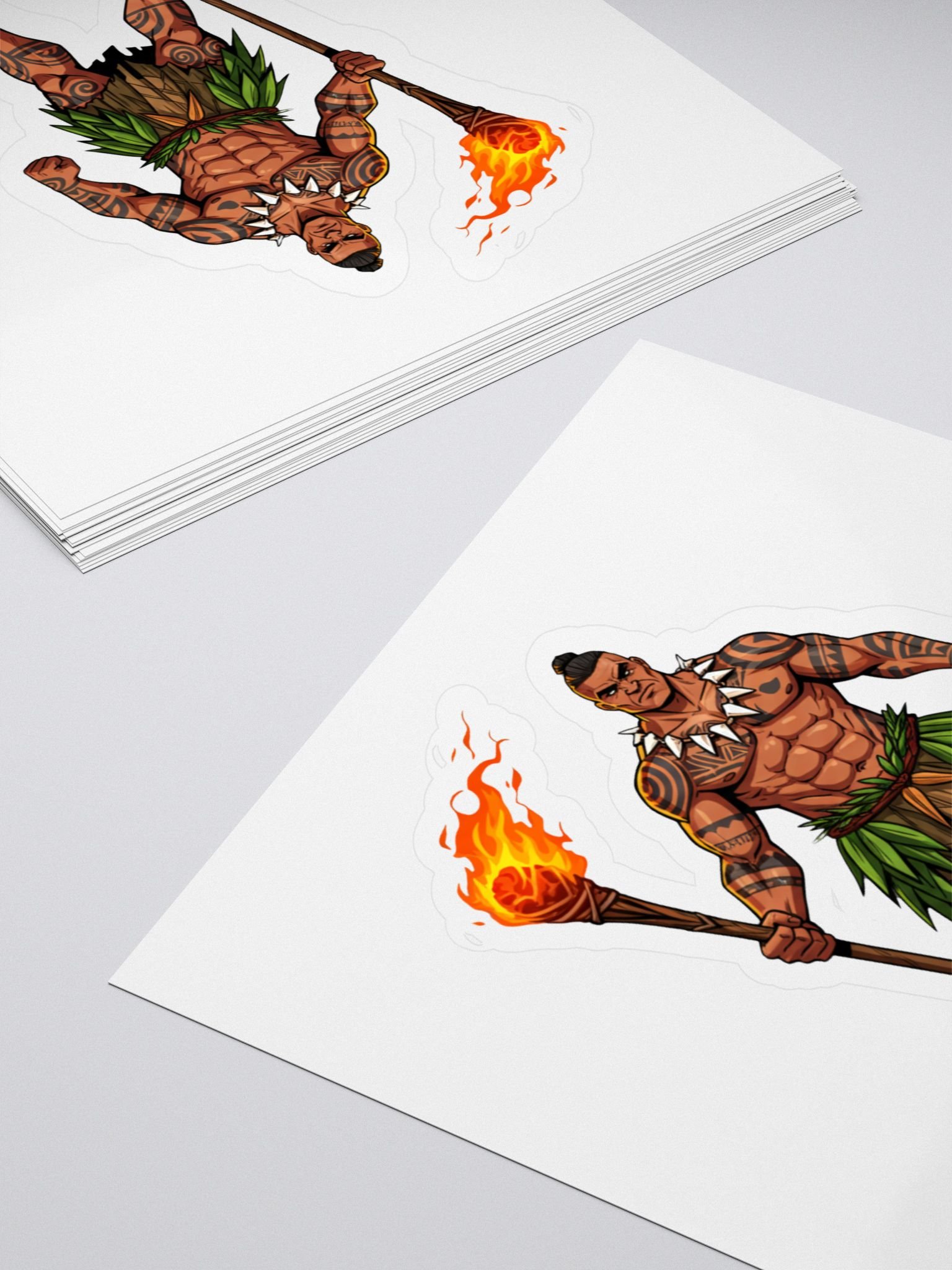 Samoan Fire Warrior Tribal Sticker – Polynesian Tattoo Kiss-Cut Design product image (4)