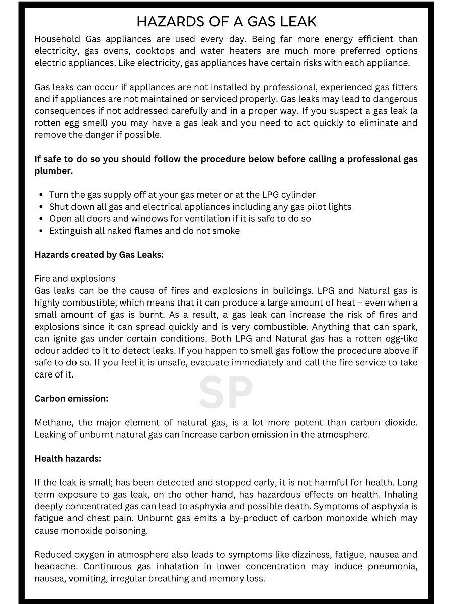 Gas Safety Multiple-Choice Questions Worksheet product image (2)