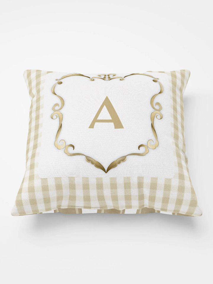 Beige Preppy Charm Pillow A product image (1)