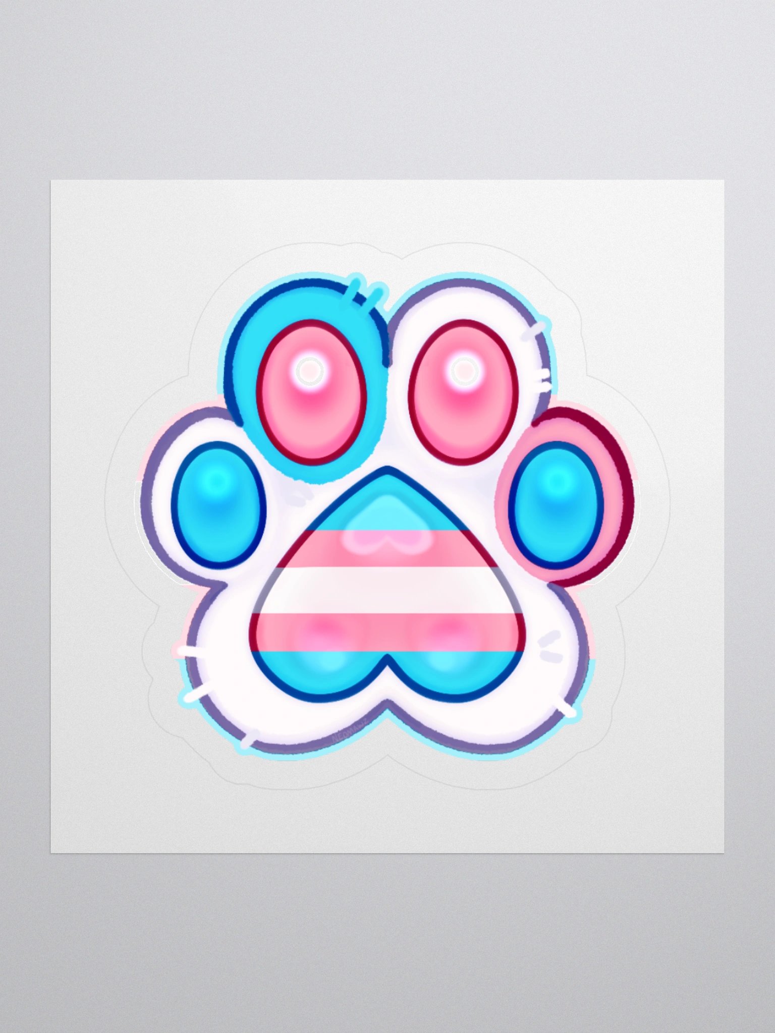 Trans Pride Paw Print Kiss Cut Stickers product image (1)