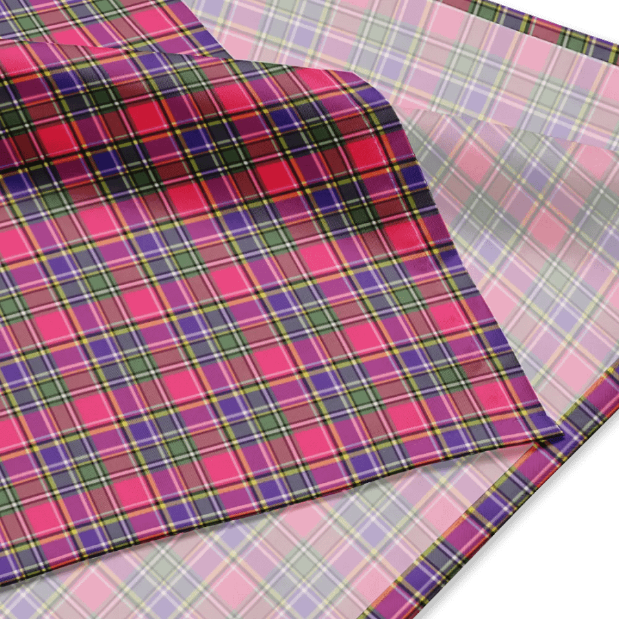 Pink and Purple Vintage Plaid Bandana product image (2)