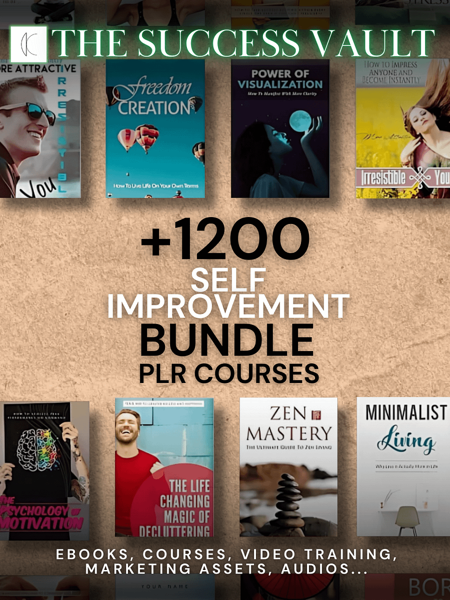 The Success Vault: 1200+ Self-Improvement PLR & MRR Resources for Profit & Growth product image (1)