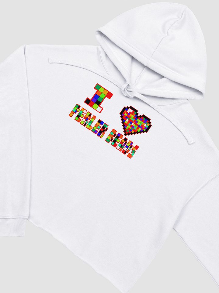I Heart Perler Bead Crop Hoodie product image (2)