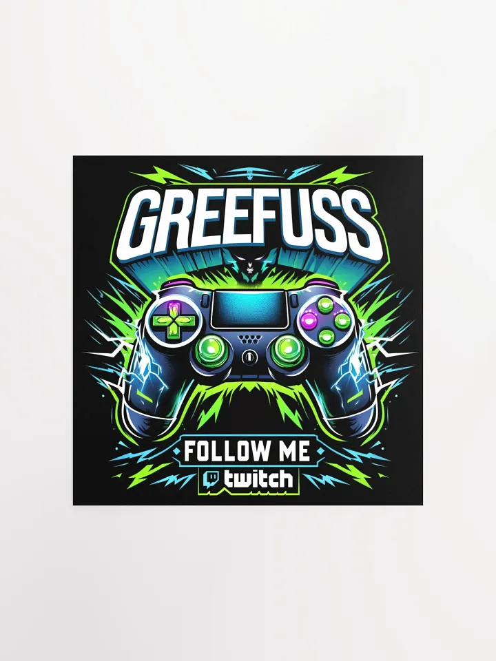 Neon Gaming Controller Poster product image (1)