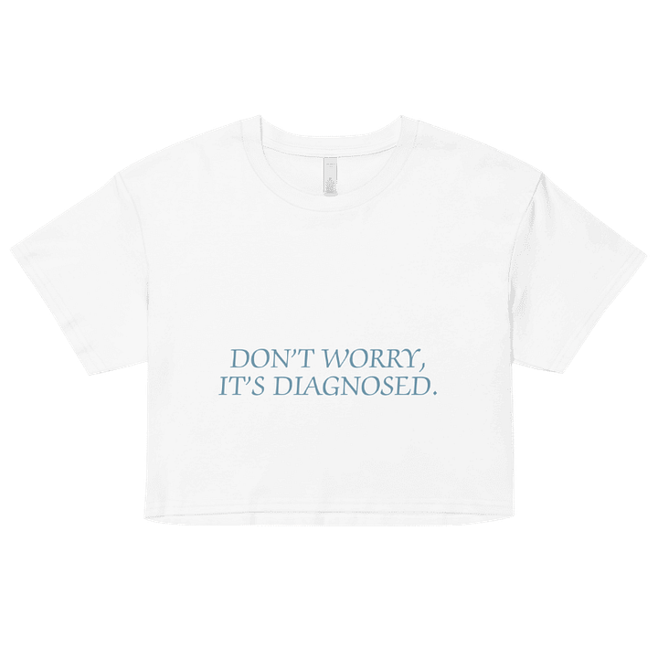 DW, IT'S DIAGNOSED (#709AAF) printed cotton crop top product image (24)