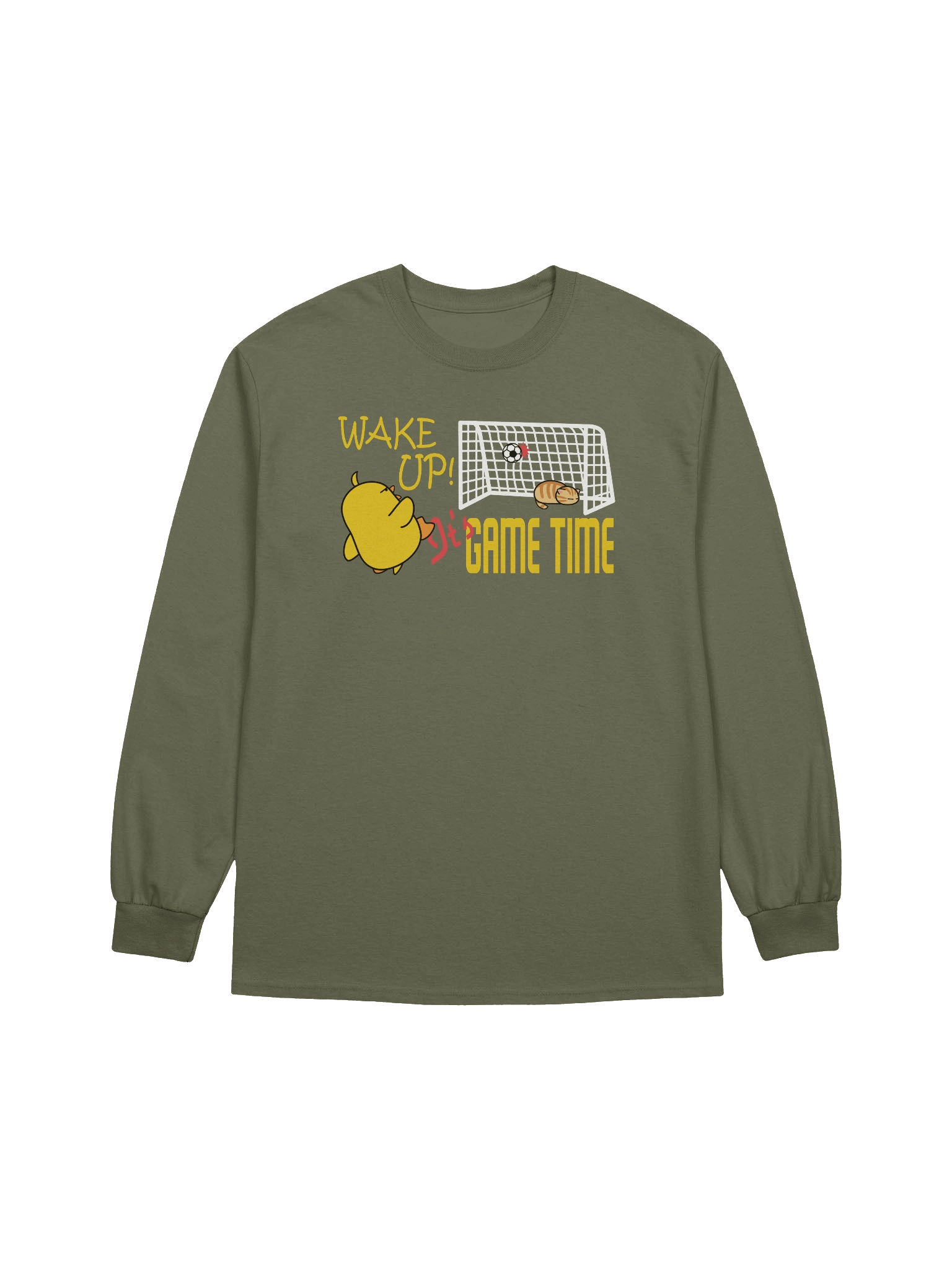 Soccer Cat (WAKE UP, It's GAME TIME) - Unisex Adult Long Sleeve T-shirt product image (1)