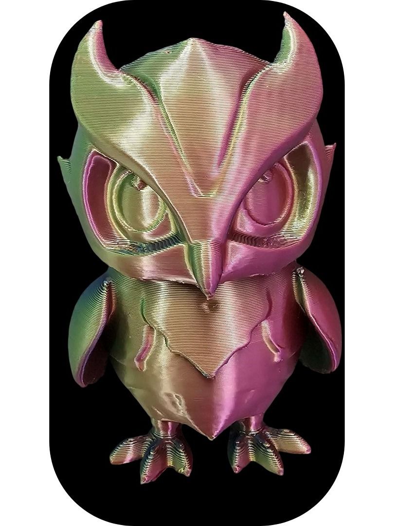 3D Printed Multicolor Owl Statue | Gradient PLA Owl Décor | Cute Animal Figure | Desk Buddy | Owl Lover Gift product image (3)