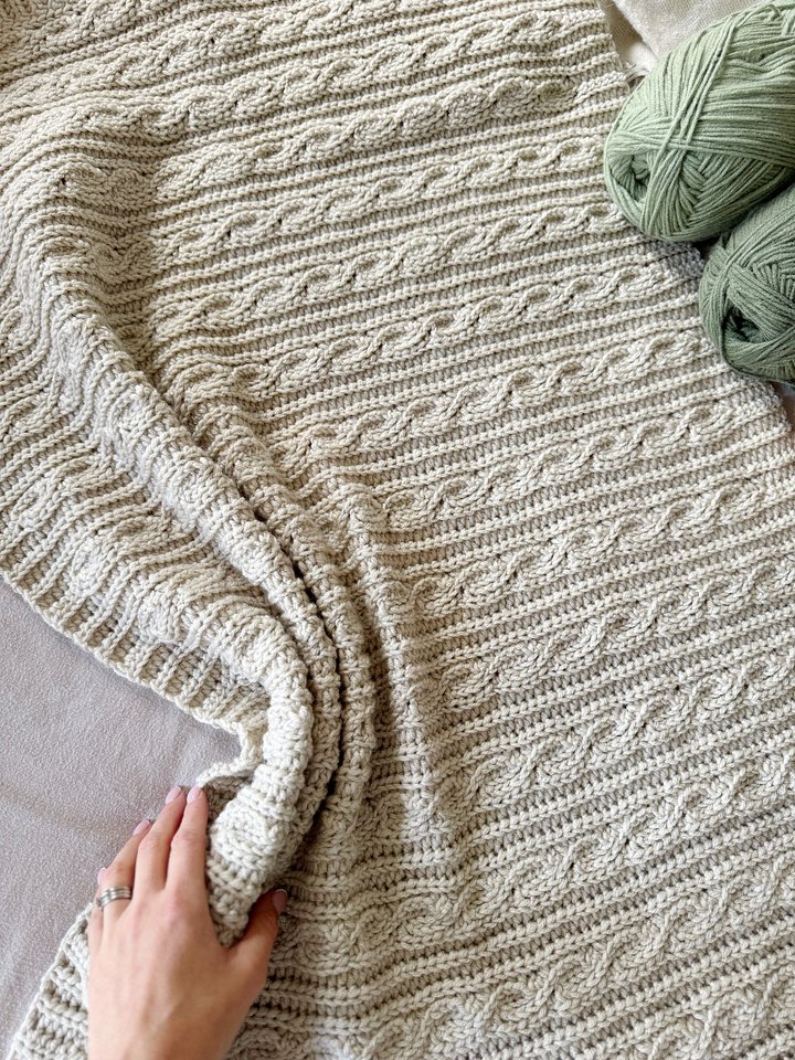 Deidra Crochet Afghan Pattern | Modern Crochet Blanket PDF | Textured with Faux Cable Stitches, 15 Sizes product image (2)