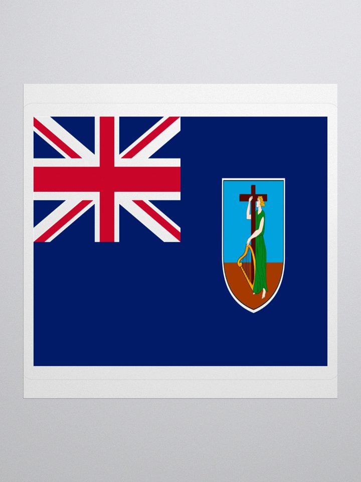 Exclusive Montserrat Flag Kiss-Cut Sticker by TDS Music - Unique Design (3" x 3", 4" x 4", 5.5" x 5.5") product image (2)