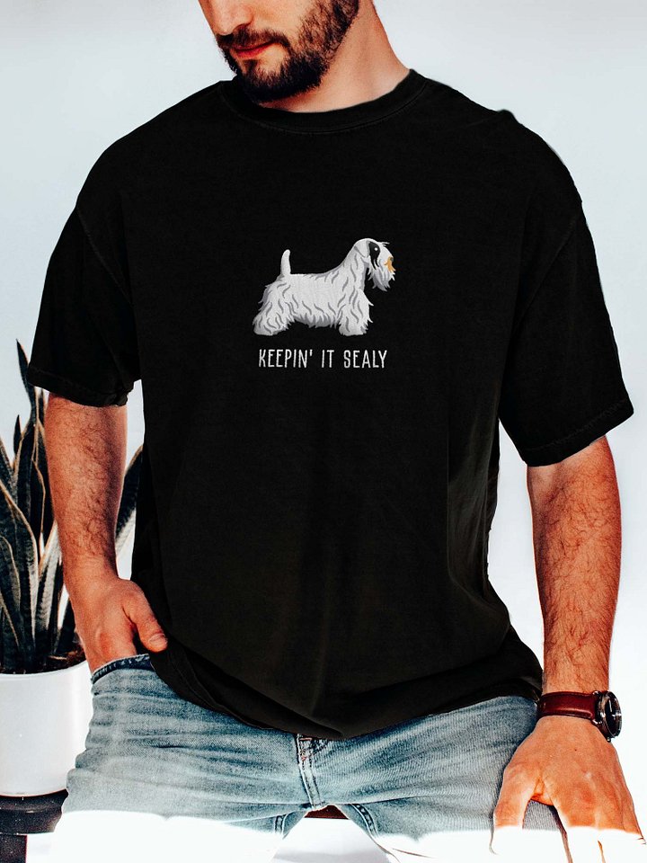 Keepin' It Sealy T-Shirt(Embroidered) of a Sealyham Terrier(Black & White) product image (2)