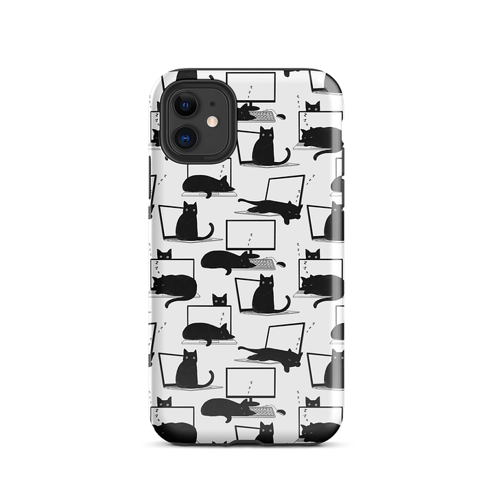 Cats Sleeping on Laptops Patterned iPhone Case product image (24)