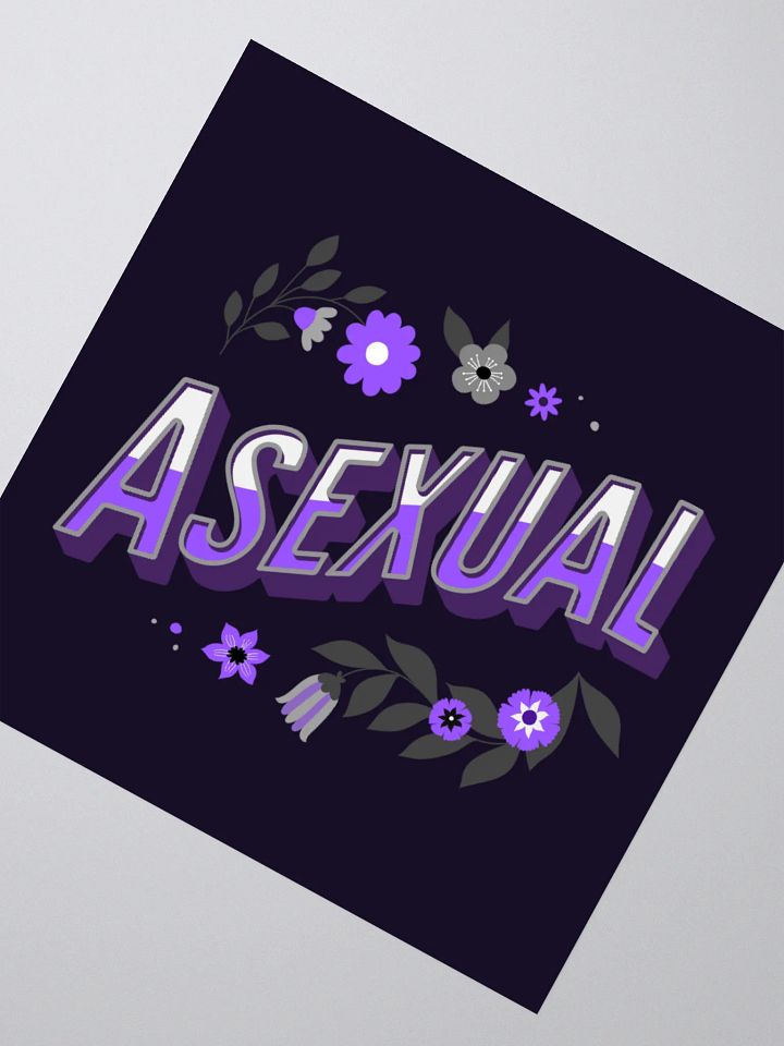 Floral Asexual Sticker (Purple Background) product image (5)