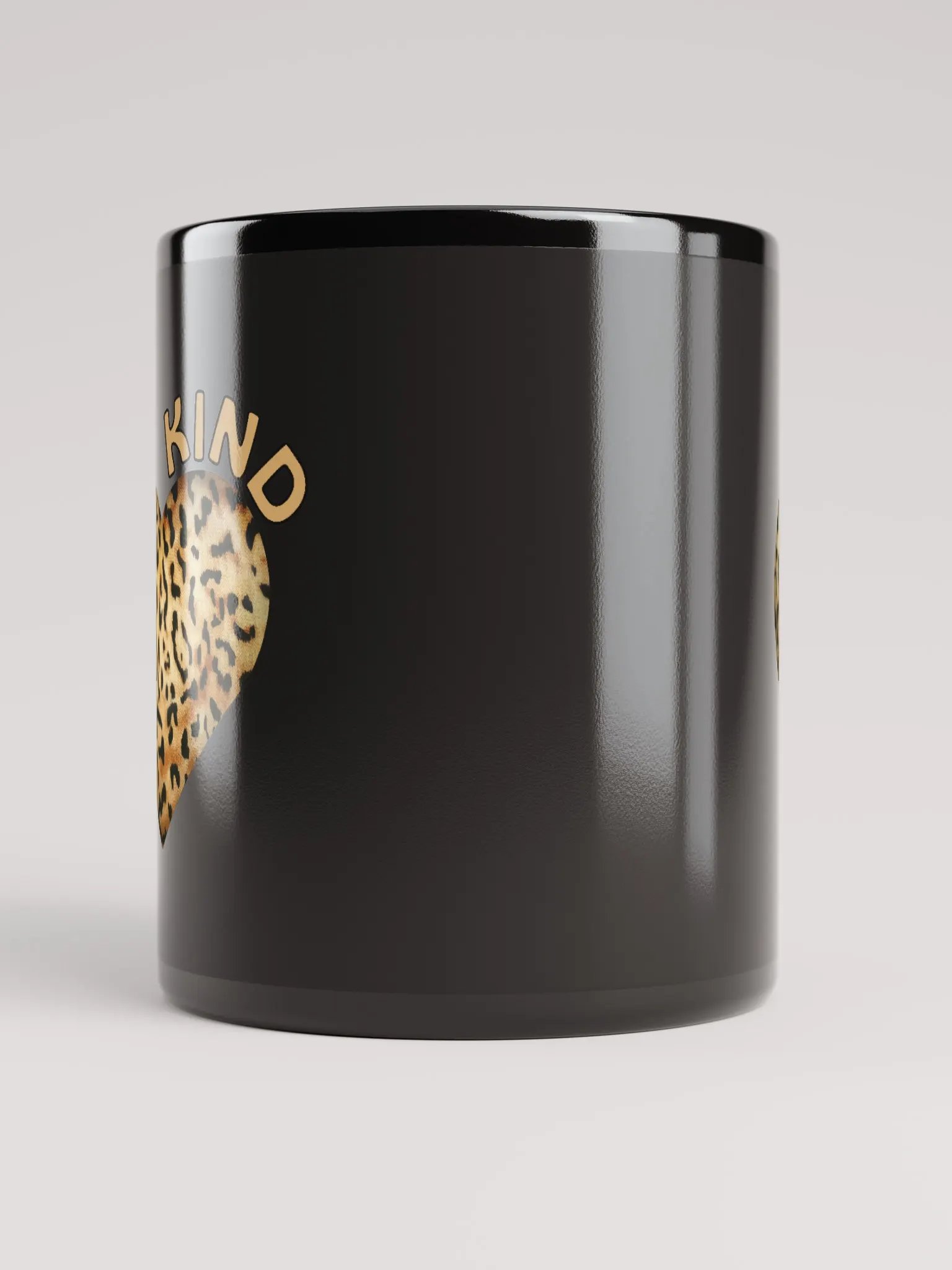 Leopard Skin Kind Heart in Orange Gold - black Mug product image (5)