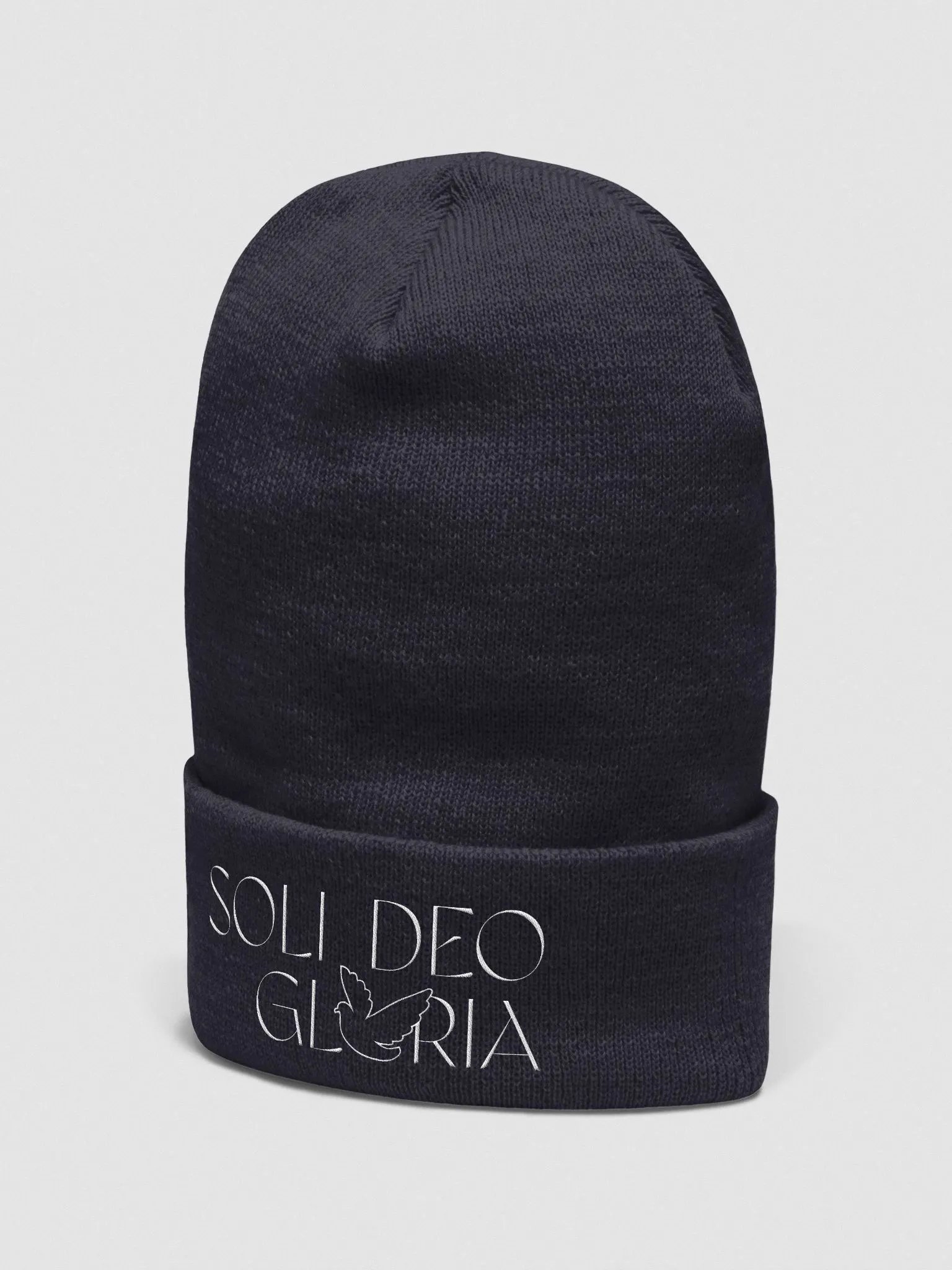 Soli Deo Gloria [Ivory] (Yupoong Cuffed Beanie) product image (2)