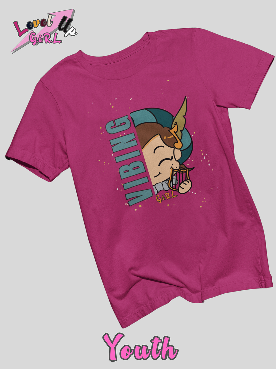 Gamer girl shirt - Vibing from Level Up series by G.i.R.L. youth product image (1)