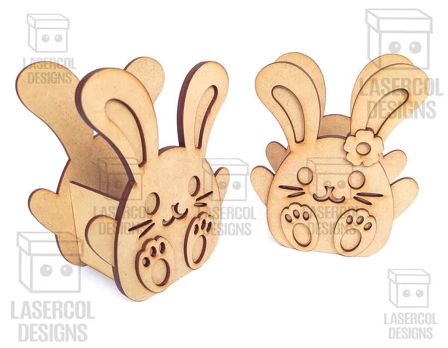 Easter Bunny Basket Set 3 (4 Styles, 2 Sizes) - Laser Cut Files product image (5)