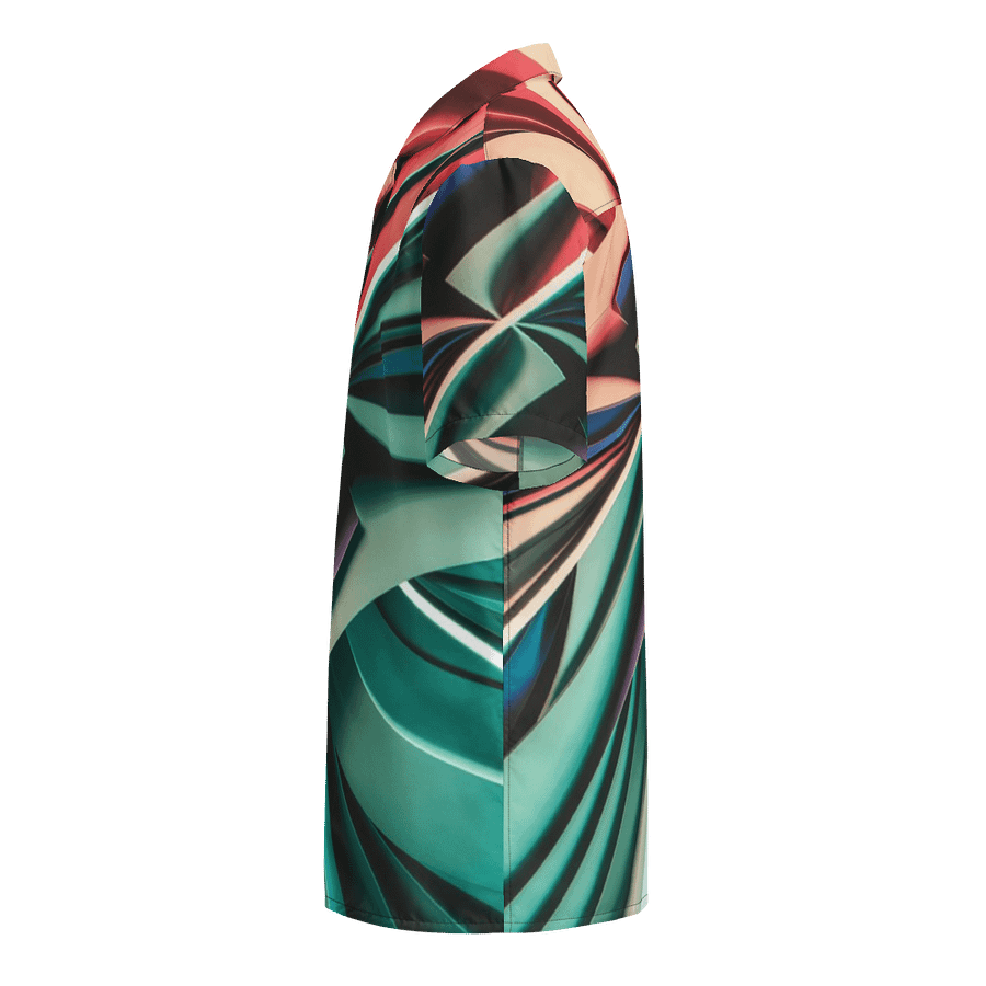 Graphic Grove Abstract Geometric Unisex Hawaiian Shirt - Vibrant Teal & Multi-Colour Design product image (3)