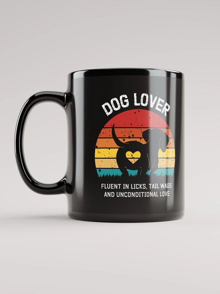 "Dog lover" black glossy mug product image (6)