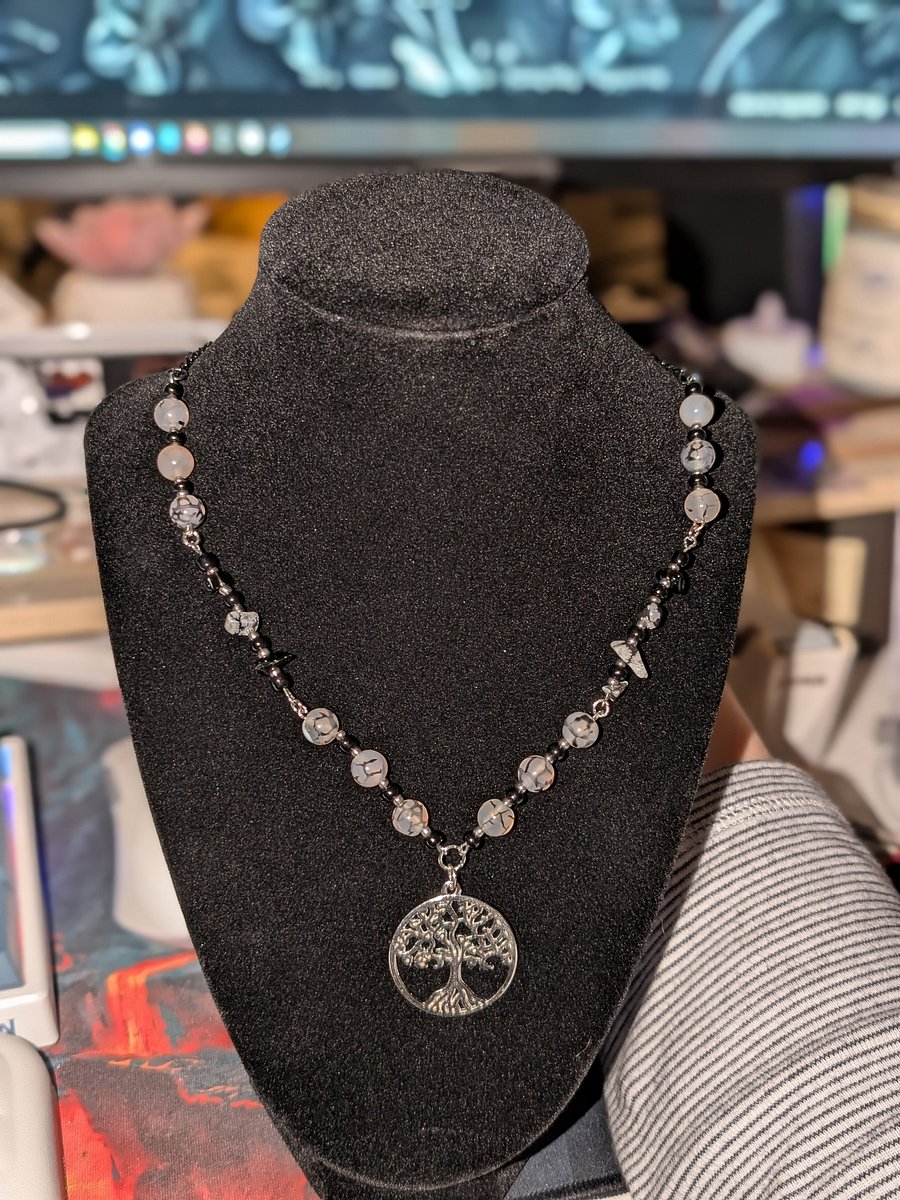 Crackle Agate & Black Obsidian Crystal Choker! product image (1)