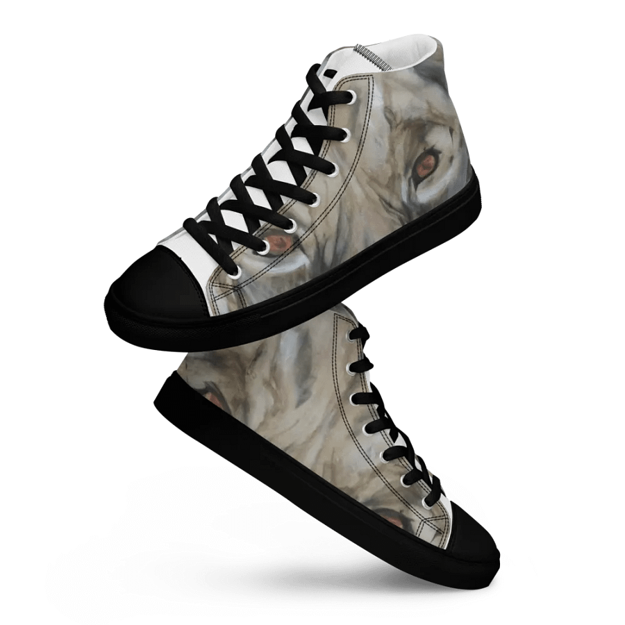 Women's Lion print canvas sneakers black toe cap product image (12)