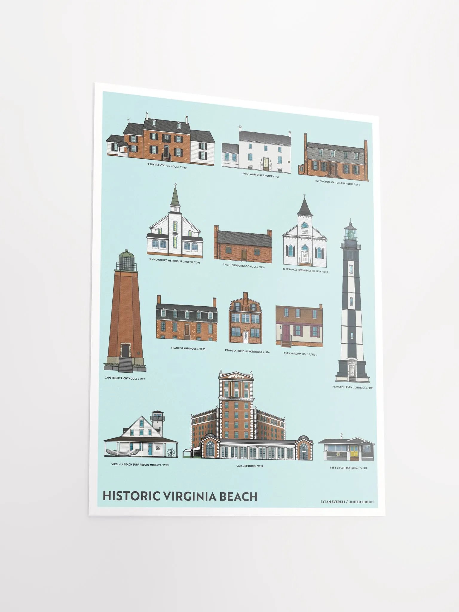Historic Virginia Beach Buildings Art Poster product image (4)