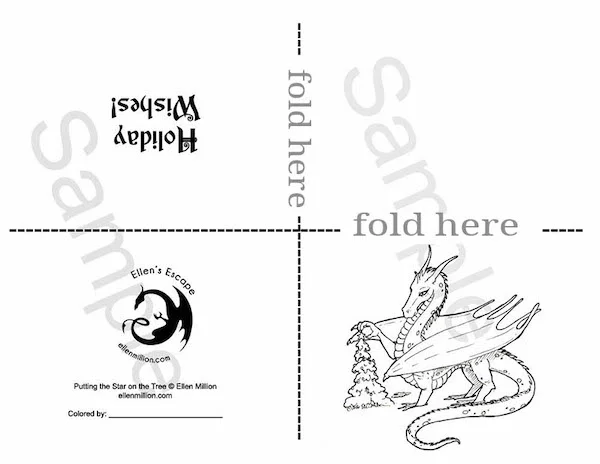 Putting the Star on the Tree - digital coloring page product image (2)