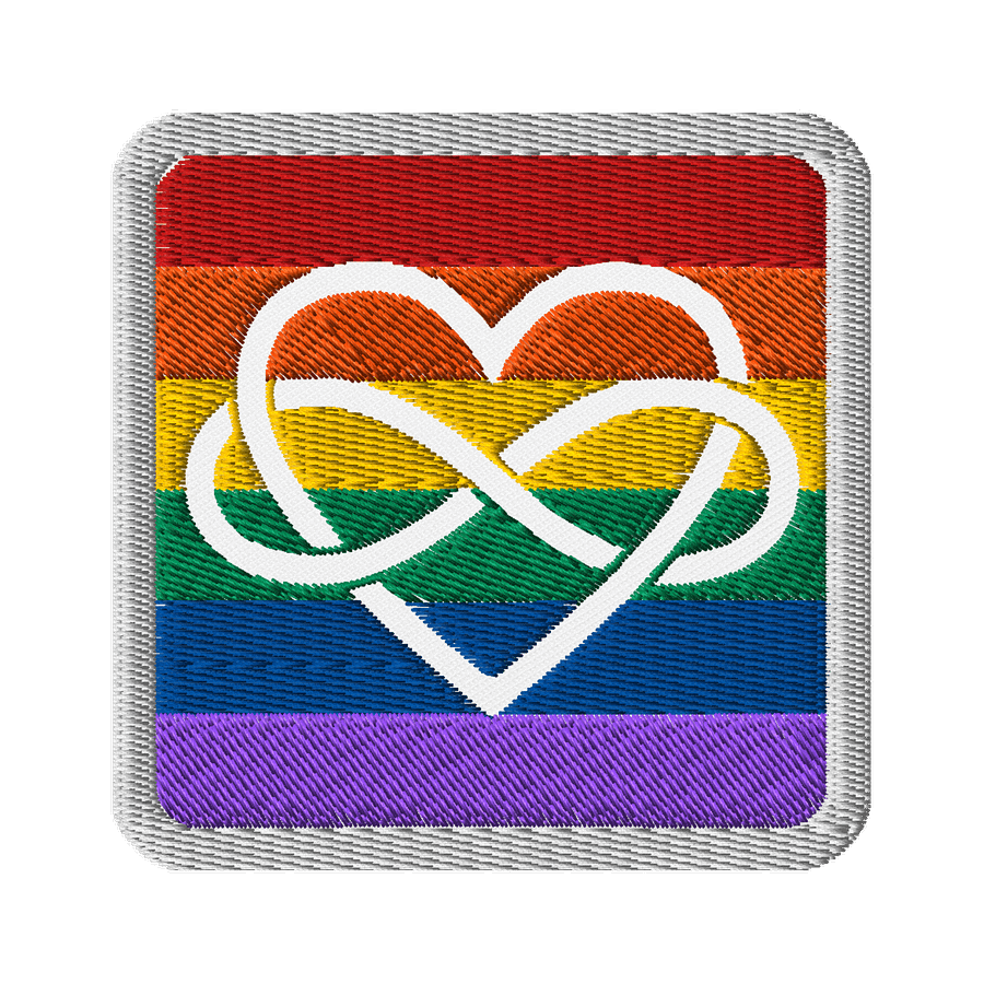 Rainbow Poly Infinity Heart Patch - Square product image (1)