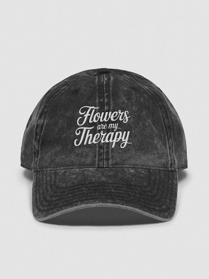 Flowers are my Therapy Vintage Wash Hat product image (1)