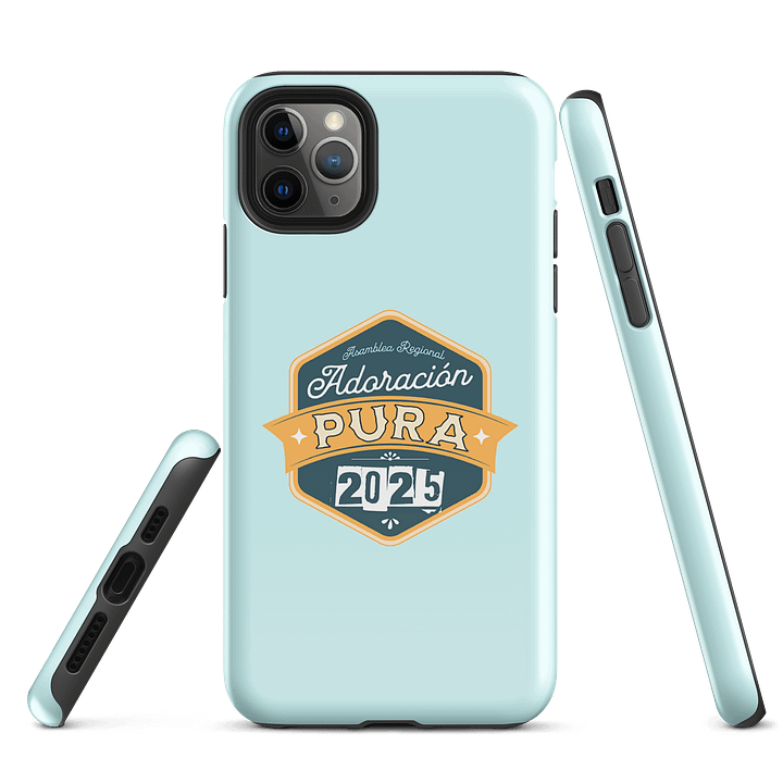 2025 "Adoración Pura" Retro Badge Pastel Blue iPhone® Tough Case product image (1)