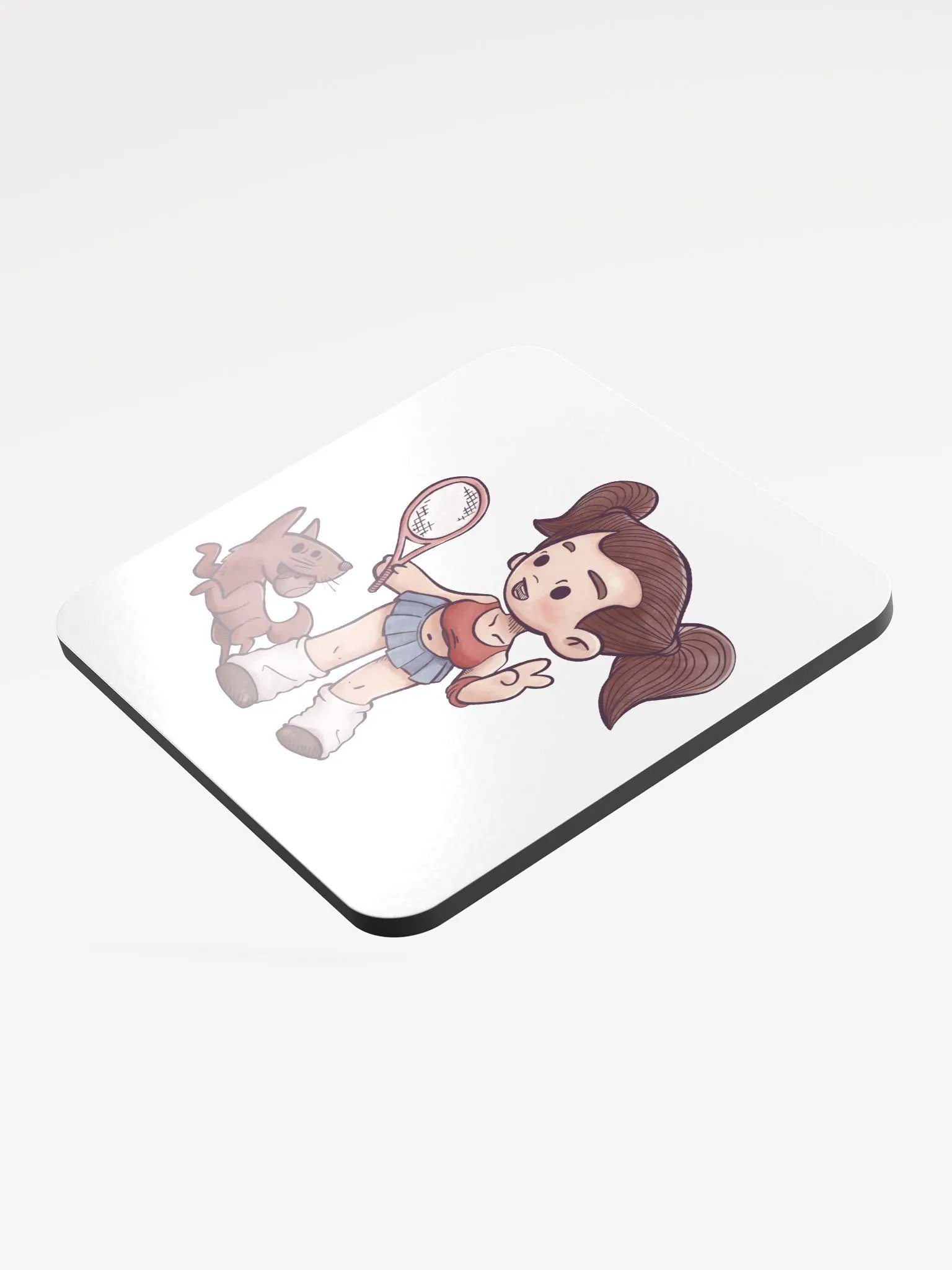 She & Her Pet | Glossed Cork Coaster product image (3)