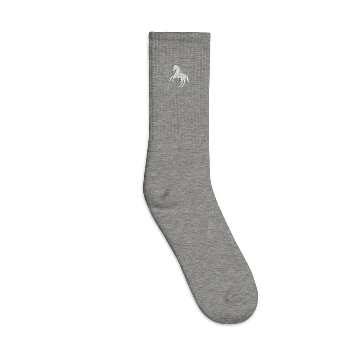 ILES YAURENT © Calzino grigio argentato in cotone con motivo ricamato product image (1)