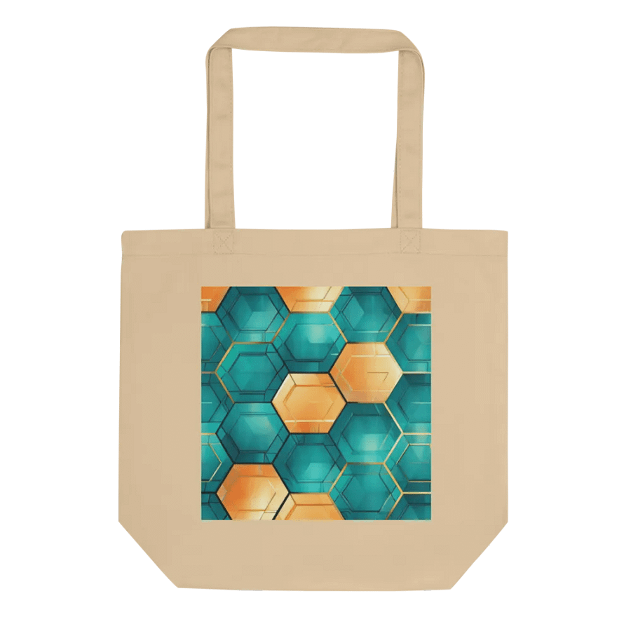 Hexagonal Harmony: Teal and Gold Geometric Fusion product image (1)
