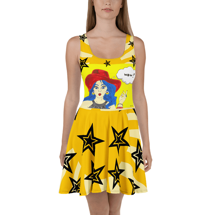 Pop art girl (art by Dina R.) acrylic painting picture - Dress product image (2)