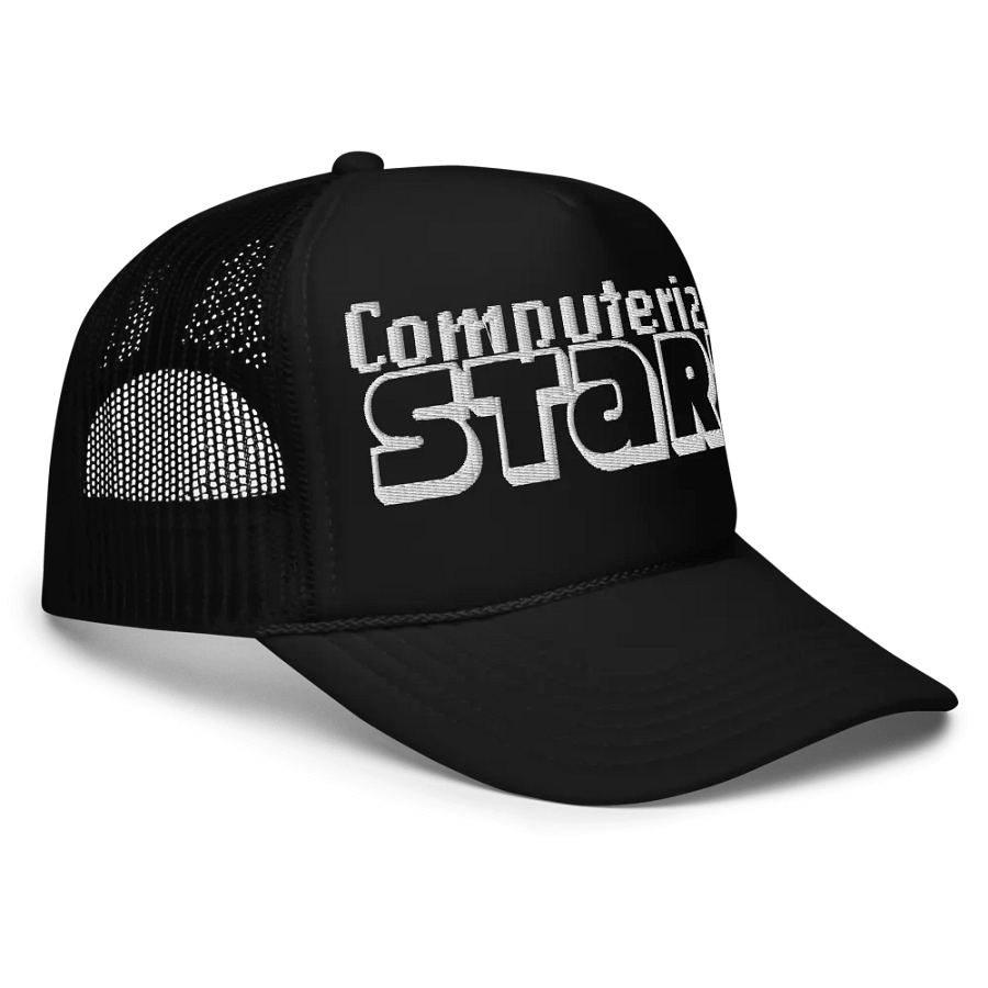 Computerized Start™ White Monochrome Embroidered Trucker Hat product image (3)