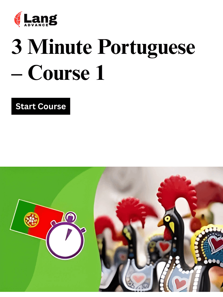 3 Minute Portuguese - Course 1 | Lessons for beginners product image (1)