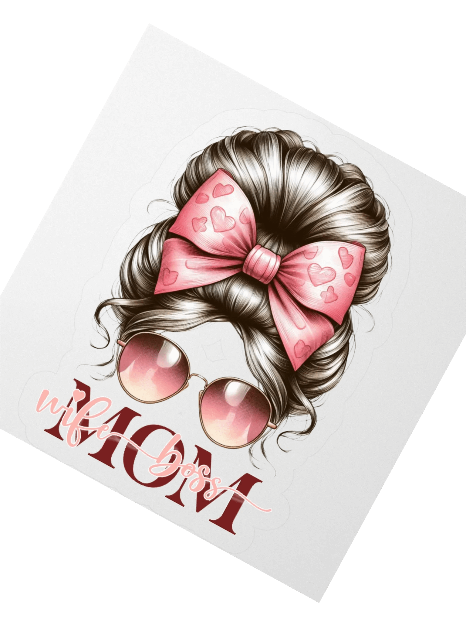 Mom Wife Boss Pink Heart Bow Sticker Set product image (6)