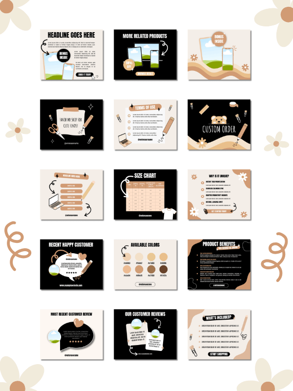 Cute Etsy MRR/PLR Canva Listing Mockups product image (5)