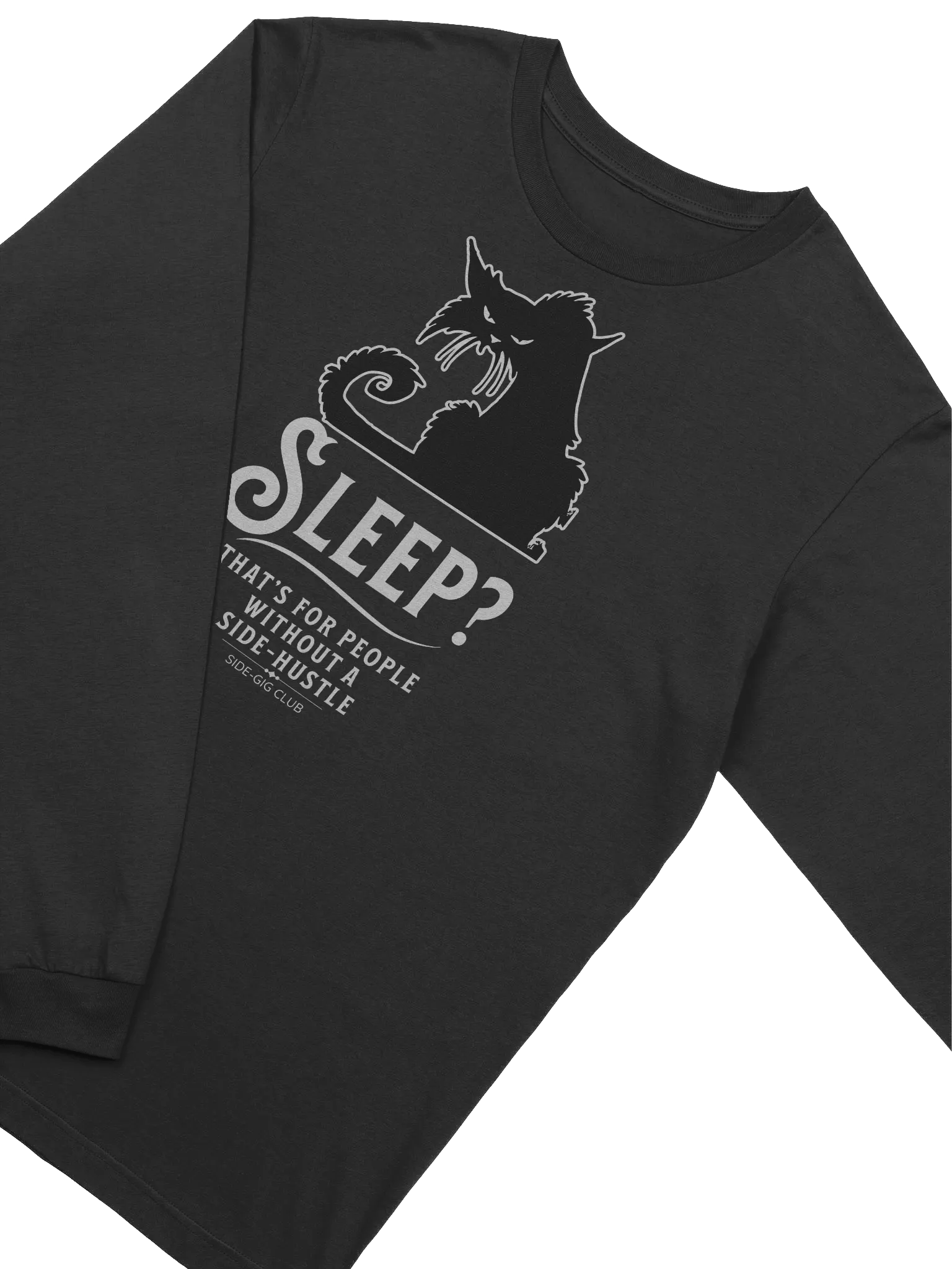 Sleepless Grind: Hustler Cat Long Sleeve Tee product image (2)