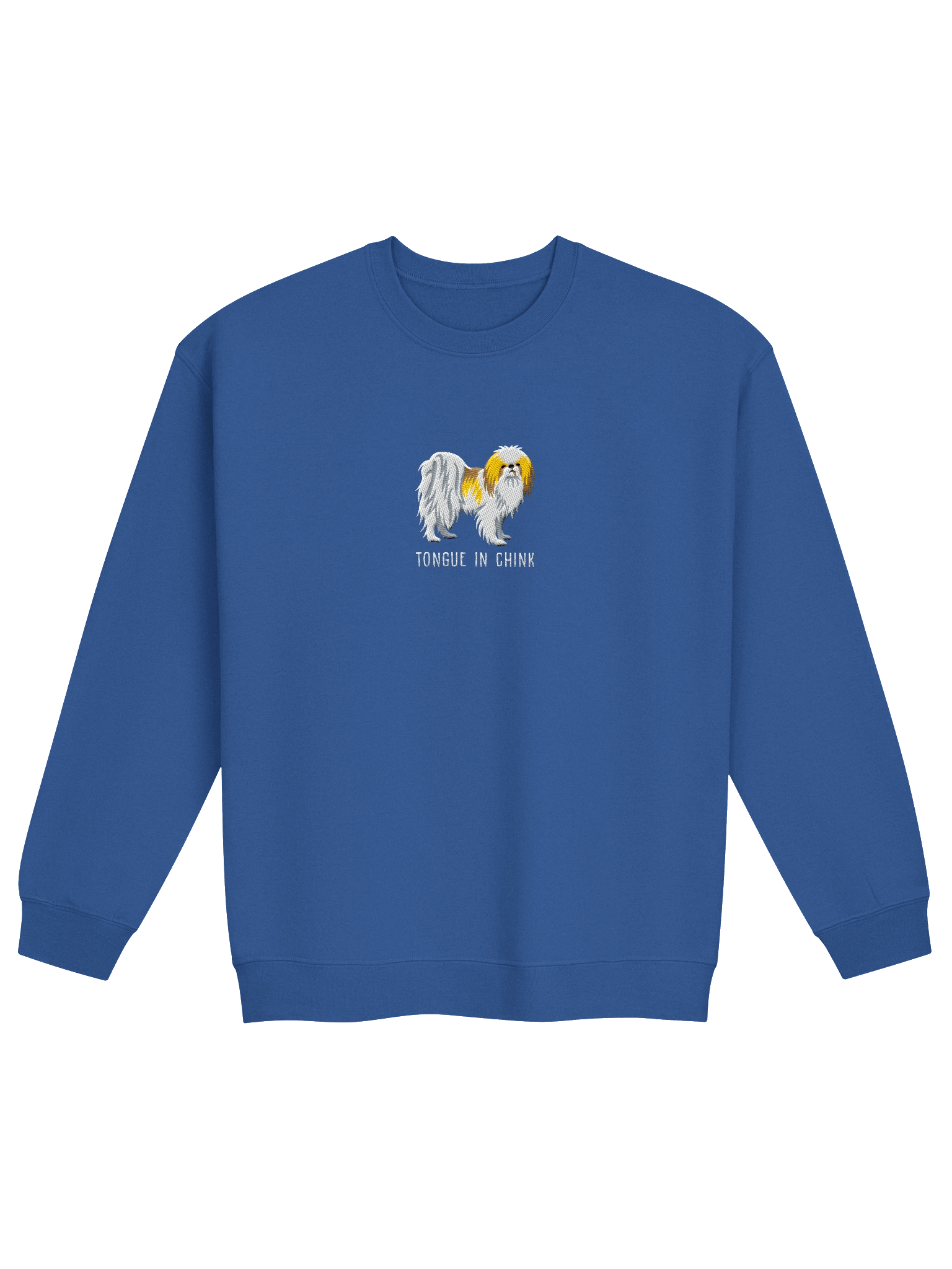 Tongue in Chink Sweatshirt (Embroidered) of a Japanese Chin(Lemon & White) product image (13)