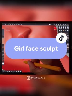 Sculpting a face on iPad Pro roo worth Nomad Sculpt! #3Dart #timelapse 
