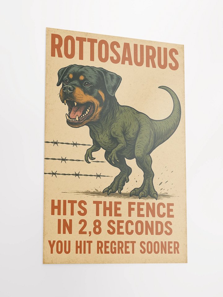 Rottosaurus Hits The Fence In 2.8 Seconds Poster product image (5)
