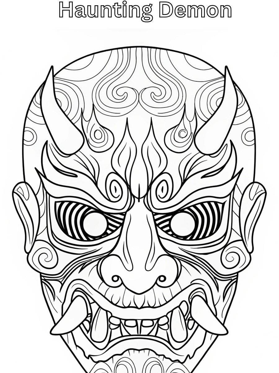 Japanese Theater Masks A Coloring Journey through Kabuki and Noh product image (5)