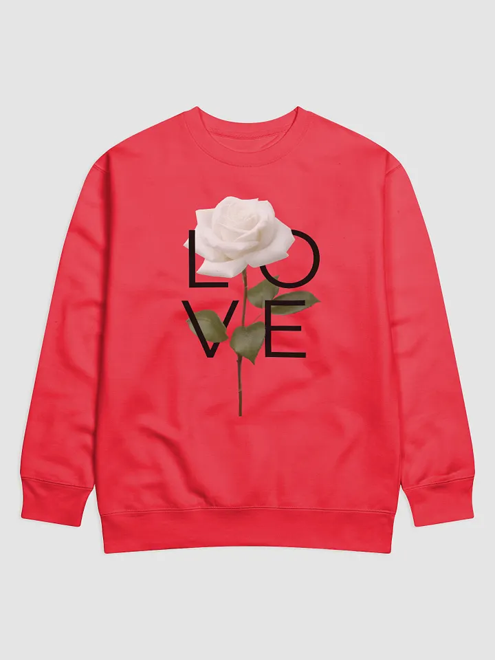 'Love' White Rose Cotton Premium Sweatshirt product image (1)