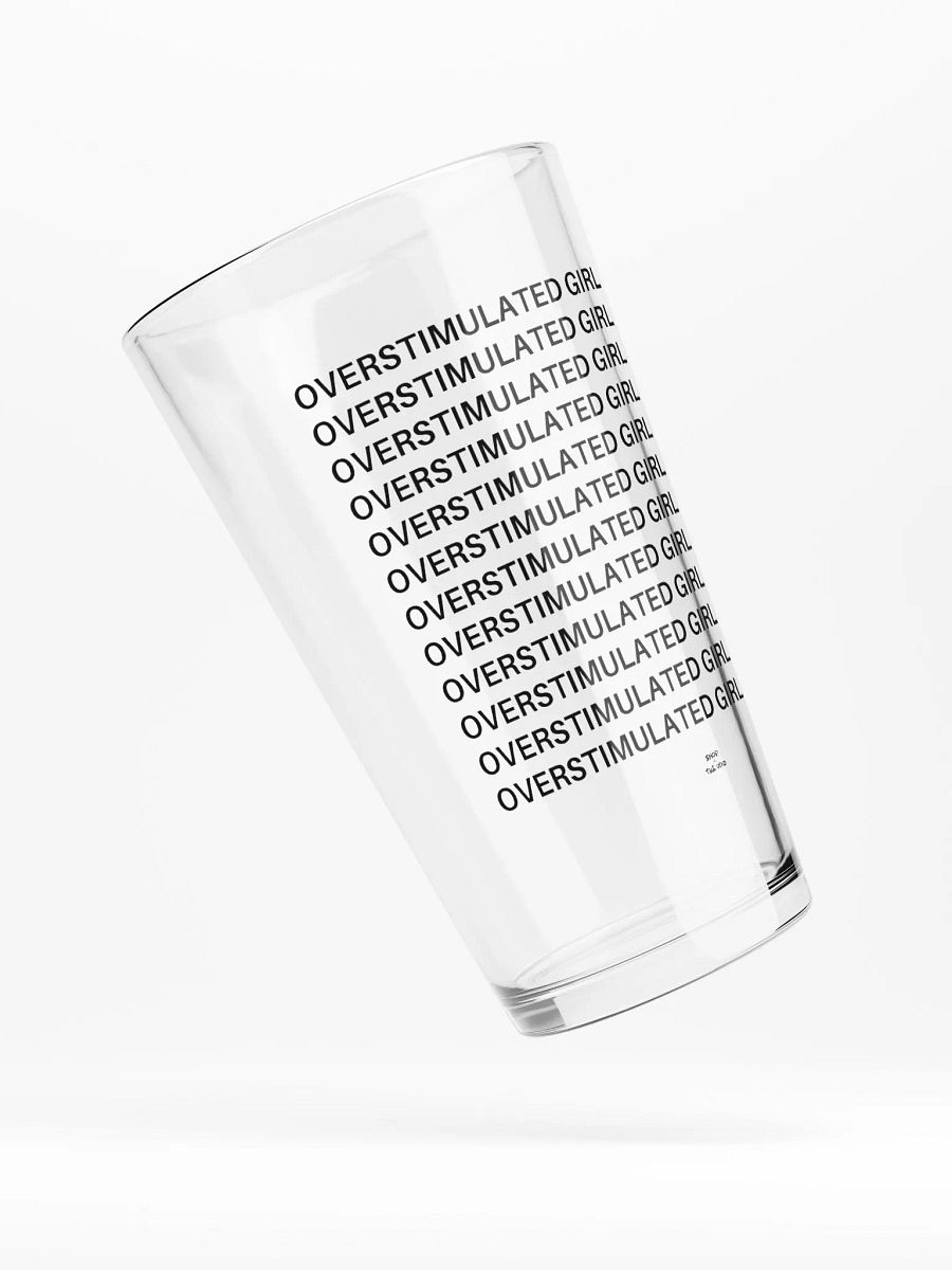 OVERSTIMULATED GIRL SUMMER black pint glass product image (4)