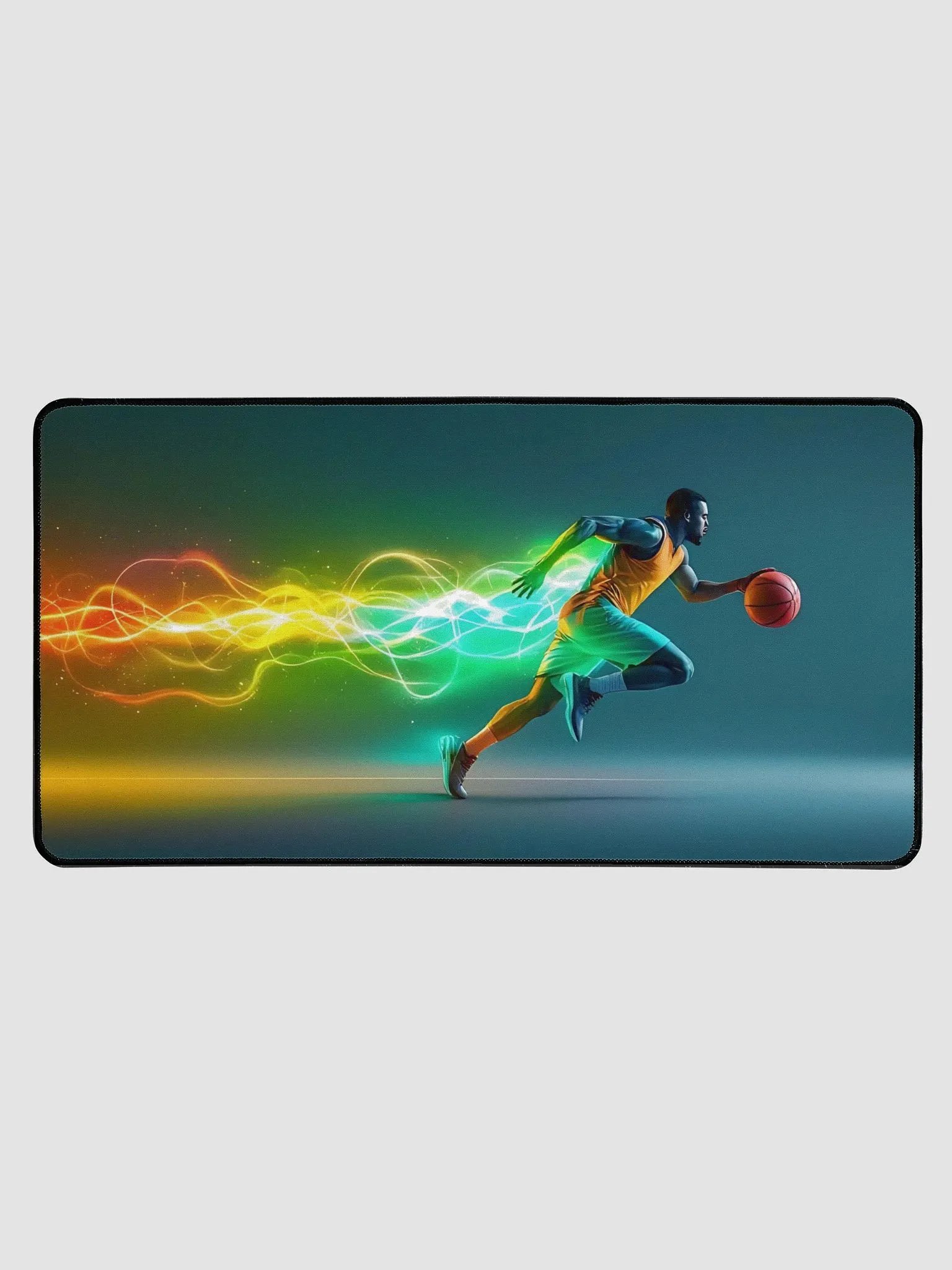 Dynamic Basketball Player Neon Energy Desk Mat product image (1)