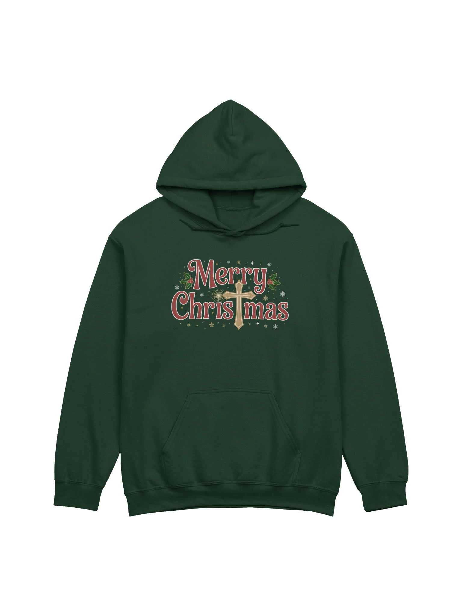 Christian Christmas Hoodie Merry Christmas with a Cross product image (3)