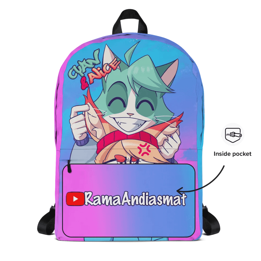 Cyan Teasing Alice's Ears All-Over Print Backpack product image (4)